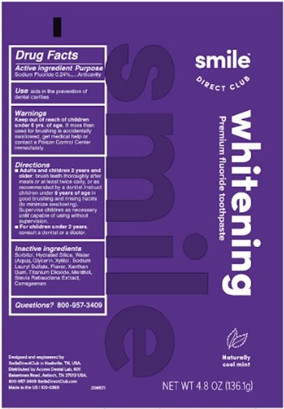 Primary Packaging Label (Smile Direct Whitening Tp Tube)